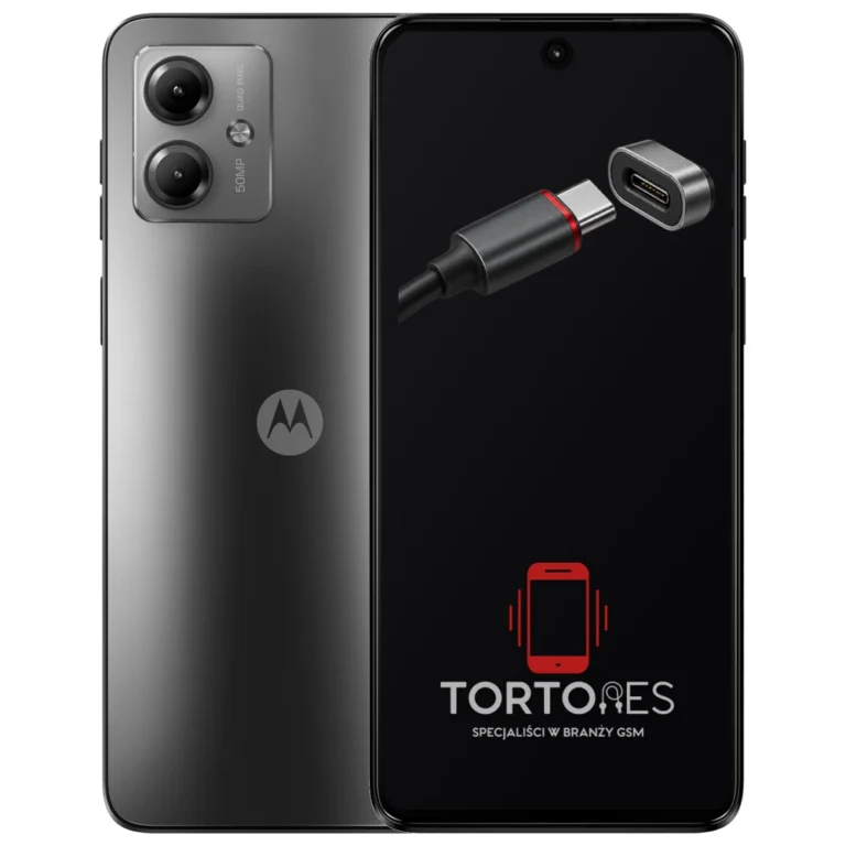 Motorola Moto G14 z ilustracją złącza ładowania - naprawa złącza ładowania