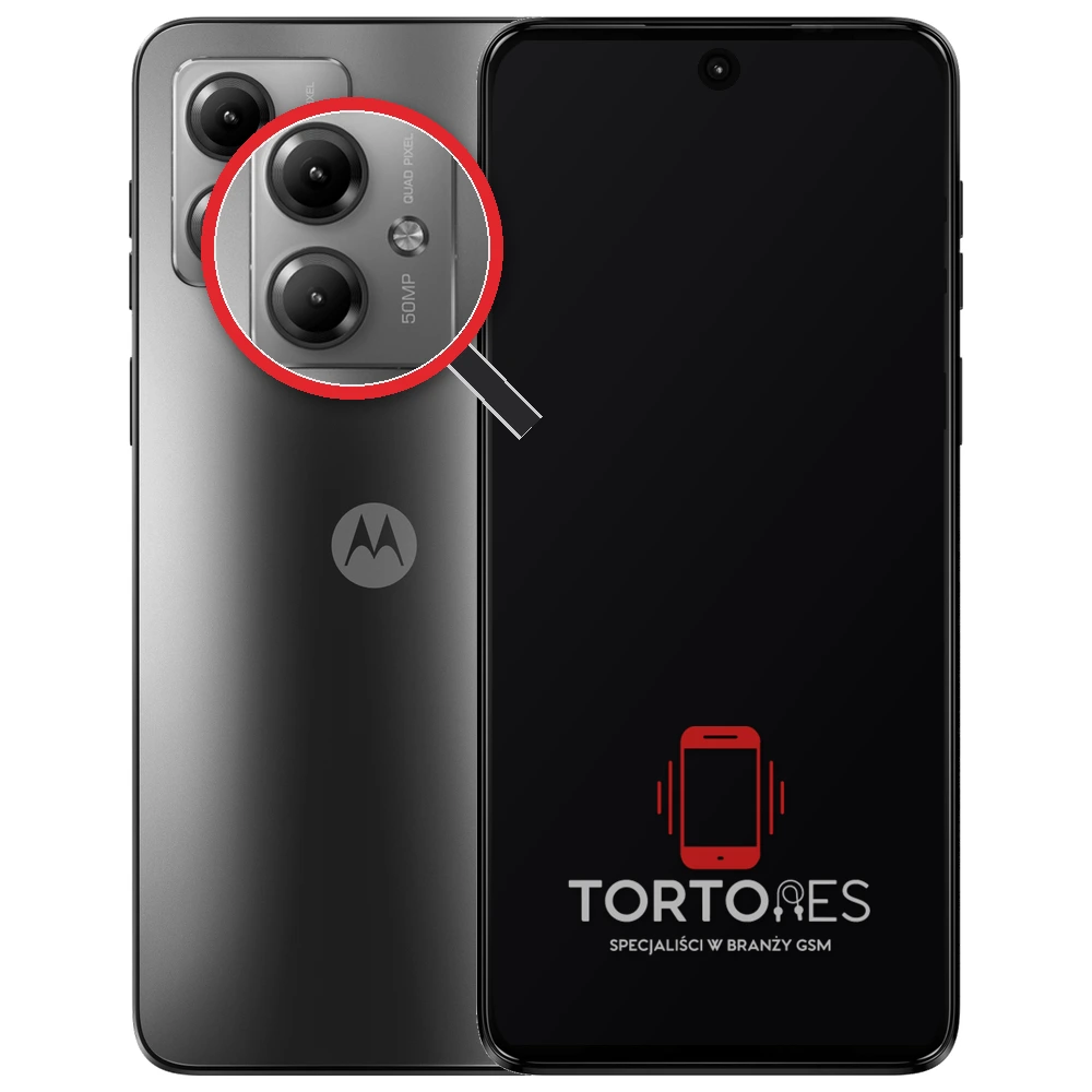 Motorola Moto G14 z lupą na tylnych aparatach - wymiana tylnej kamery