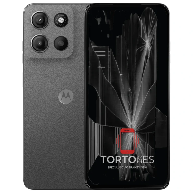 Motorola Moto G15 Power z ilustracją pękniętego wyświetlacza - wymiana zbitego wyświetlacza