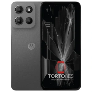 Motorola Moto G15 z ilustracją pękniętego wyświetlacza - wymiana zbitego wyświetlacza