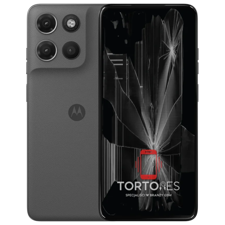 Motorola Moto G17 Power z ilustracją pękniętego wyświetlacza - wymiana zbitego wyświetlacza