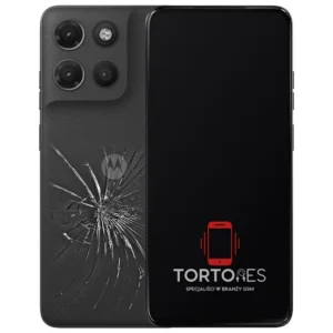 Motorola Moto G17 z ilustracją pękniętej tylnej klapki - wymiana zbitej klapki