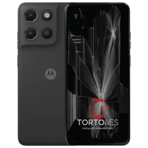 Motorola Moto G17 z ilustracją pękniętego wyświetlacza - wymiana zbitego wyświetlacza