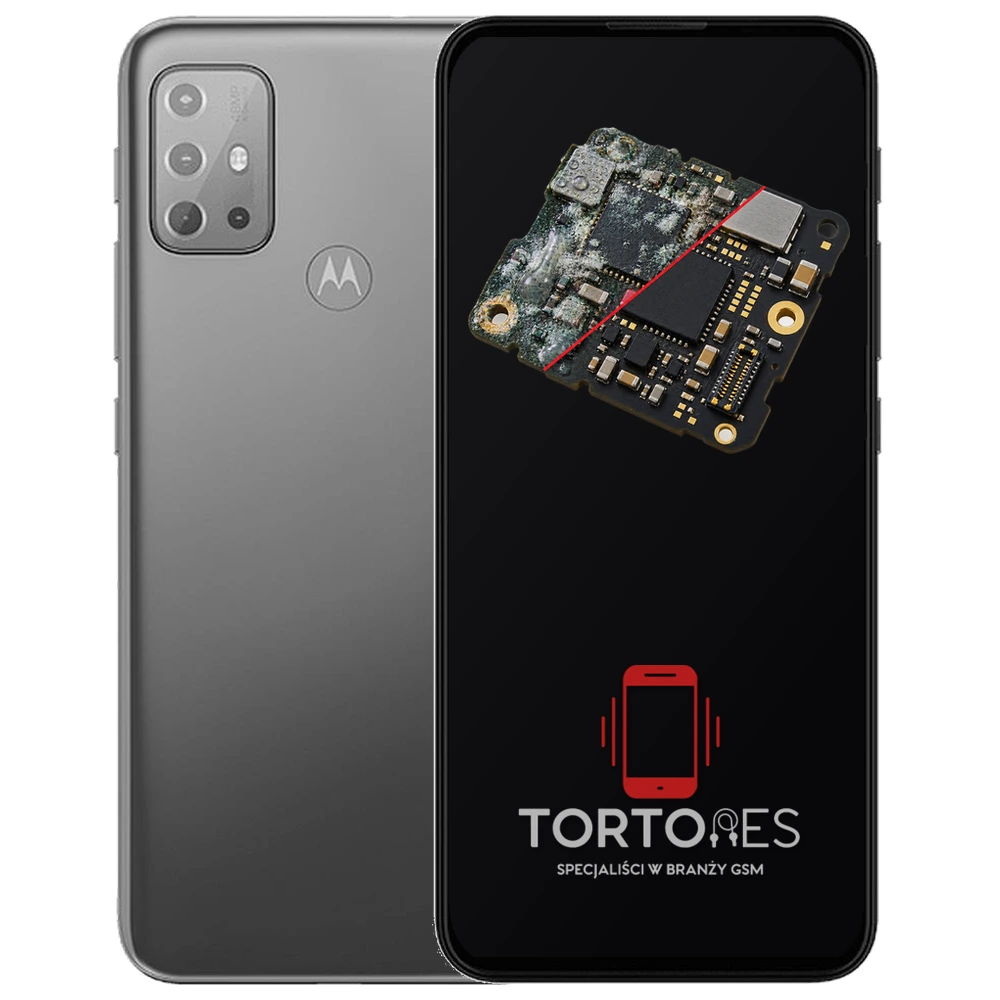 Motorola Moto G20 z ilustracją zalania - czyszczenie po zalaniu