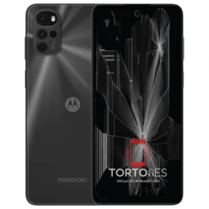 Motorola Moto G22 z ilustracją pękniętego wyświetlacza - wymiana zbitego wyświetlacza