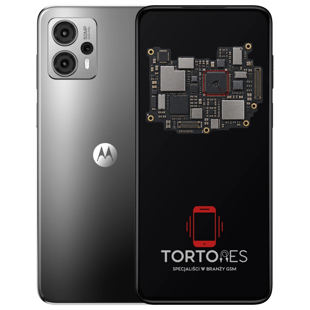 Motorola Moto G23 z ilustracją płyty głównej - naprawa płyty głównej