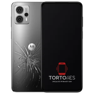 Motorola Moto G23 z ilustracją pękniętej tylnej klapki - wymiana zbitej klapki