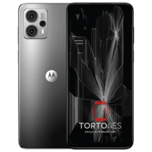 Motorola Moto G23 z ilustracją pękniętego wyświetlacza - wymiana zbitego wyświetlacza
