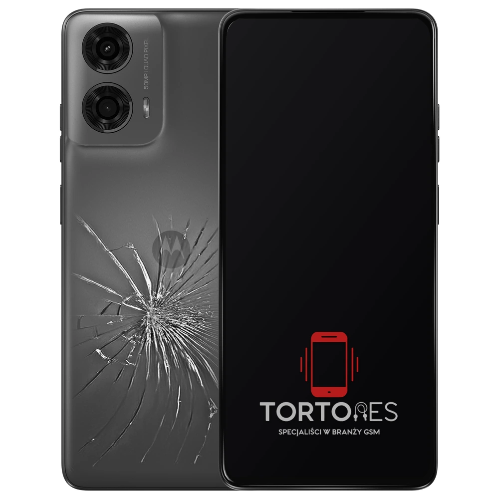 Motorola Moto G24 Power z ilustracją pękniętej tylnej klapki - wymiana zbitej klapki