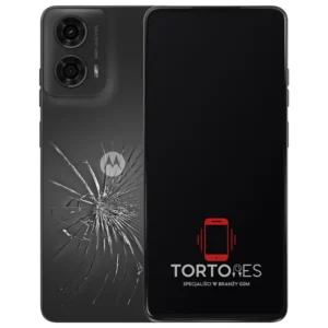 Motorola Moto G24 z ilustracją pękniętej tylnej klapki - wymiana zbitej klapki