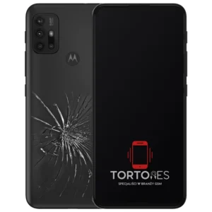 Motorola Moto G30 z ilustracją pękniętej tylnej klapki - wymiana zbitej klapki