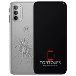 Motorola Moto G31 z ilustracją pękniętej tylnej klapki - wymiana zbitej klapki