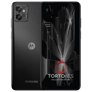 Motorola Moto G32 z ilustracją pękniętego wyświetlacza - wymiana zbitego wyświetlacza