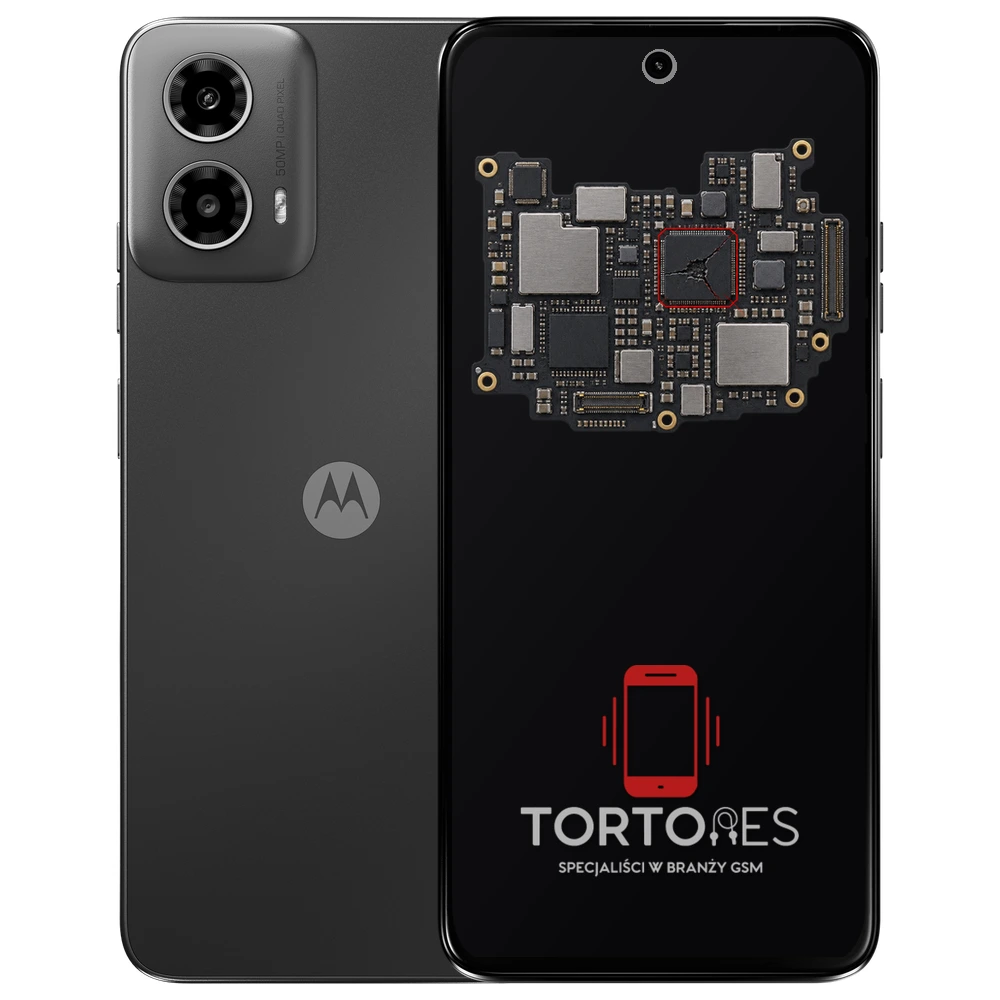 Motorola Moto G34 5G z ilustracją płyty głównej - naprawa płyty głównej