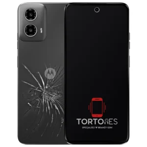 Motorola Moto G34 5G z ilustracją pękniętej tylnej klapki - wymiana zbitej klapki