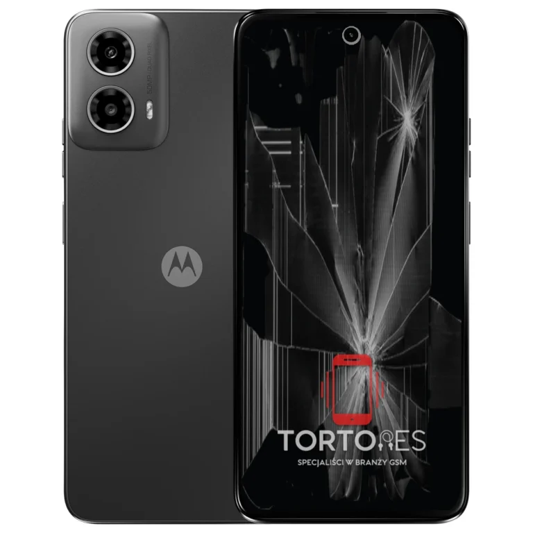 Motorola Moto G34 5G z ilustracją pękniętego wyświetlacza - wymiana zbitego wyświetlacza