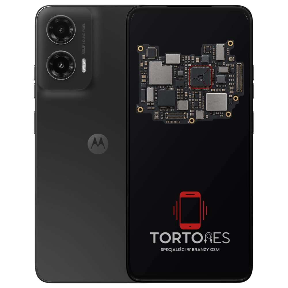 Motorola Moto G35 5G z ilustracją płyty głównej - naprawa płyty głównej