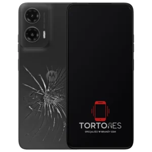 Motorola Moto G35 5G z ilustracją pękniętej tylnej klapki - wymiana zbitej klapki