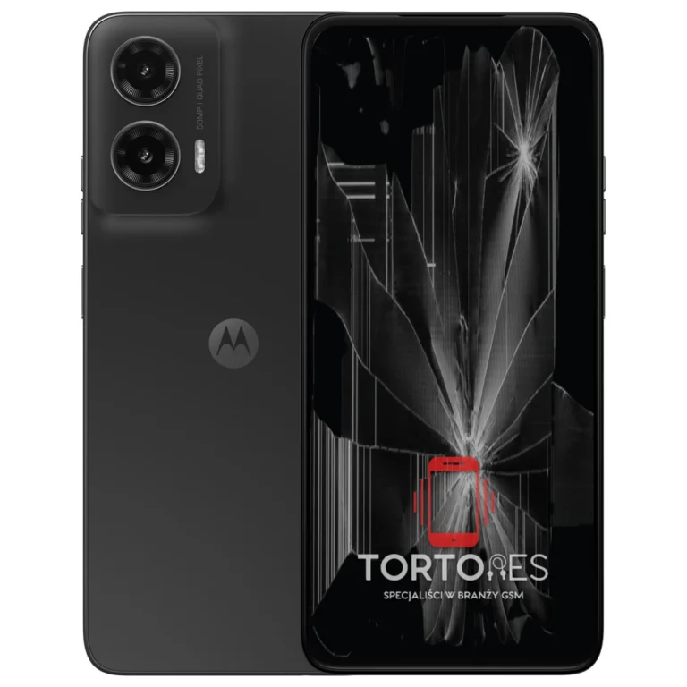 Motorola Moto G35 5G z ilustracją pękniętego wyświetlacza - wymiana zbitego wyświetlacza