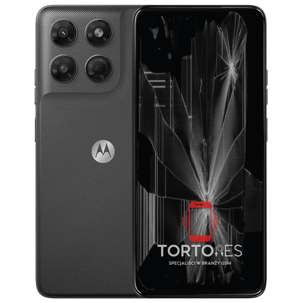 Motorola Moto G37 Power z ilustracją pękniętego wyświetlacza - wymiana zbitego wyświetlacza