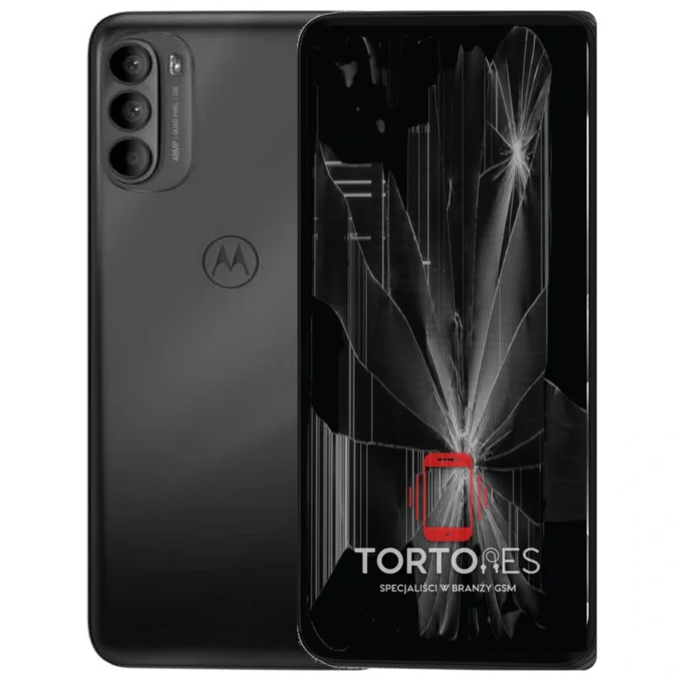 Motorola Moto G41 z ilustracją pękniętego wyświetlacza - wymiana zbitego wyświetlacza