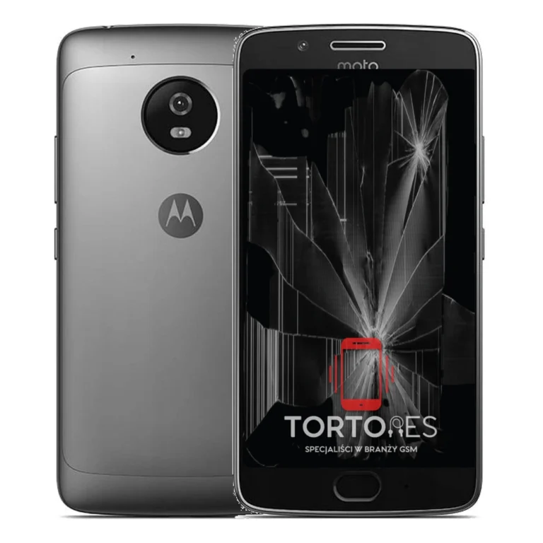 Motorola Moto G5 z ilustracją pękniętego wyświetlacza - wymiana zbitego wyświetlacza