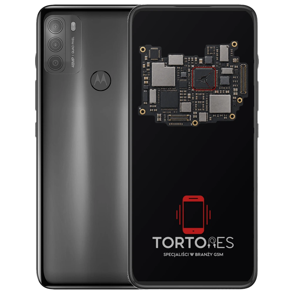 Motorola Moto G50 z ilustracją płyty głównej - naprawa płyty głównej
