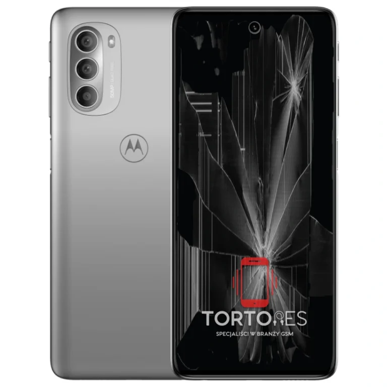 Motorola Moto G51 5G z ilustracją pękniętego wyświetlacza - wymiana zbitego wyświetlacza