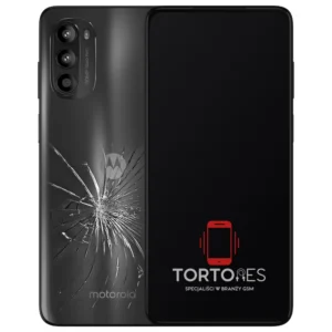 Motorola Moto G52 z ilustracją pękniętej tylnej klapki - wymiana zbitej klapki