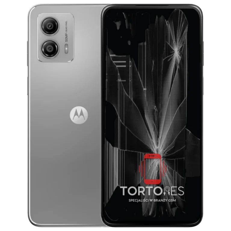Motorola Moto G53 5G z ilustracją pękniętego wyświetlacza - wymiana zbitego wyświetlacza