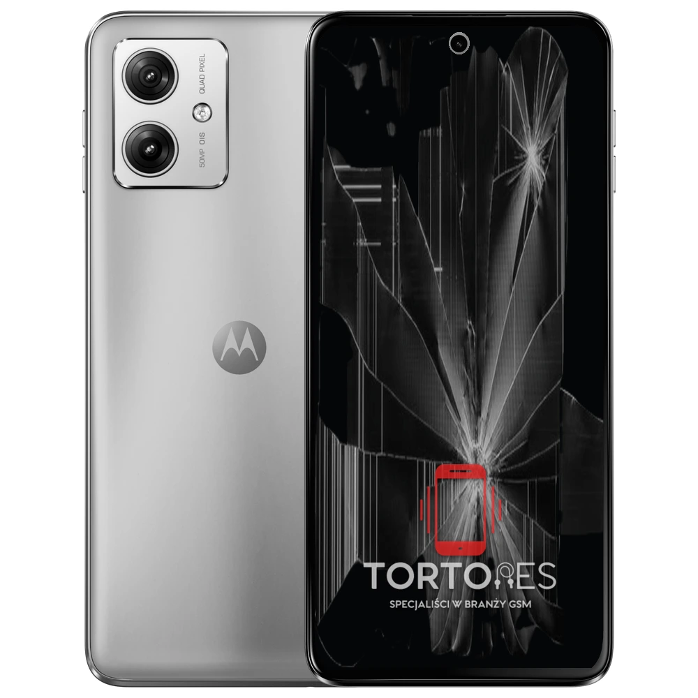 Motorola Moto G54 5G Power Edition z ilustracją pękniętego wyświetlacza - wymiana zbitego wyświetlacza