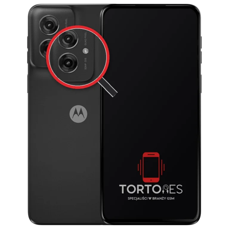 Motorola Moto G55 5G z lupą na tylnych aparatach - wymiana tylnej kamery
