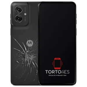 Motorola Moto G55 5G z ilustracją pękniętej tylnej klapki - wymiana zbitej klapki