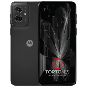 Motorola Moto G55 5G z ilustracją pękniętego wyświetlacza - wymiana zbitego wyświetlacza
