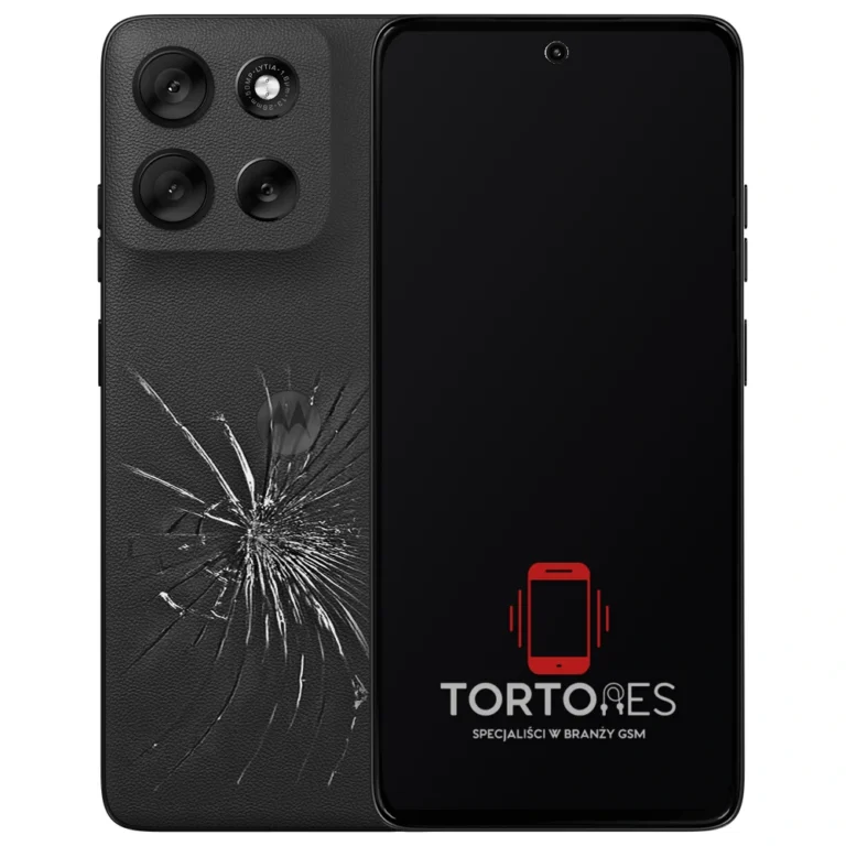 Motorola Moto G56 5G z ilustracją pękniętej tylnej klapki - wymiana zbitej klapki