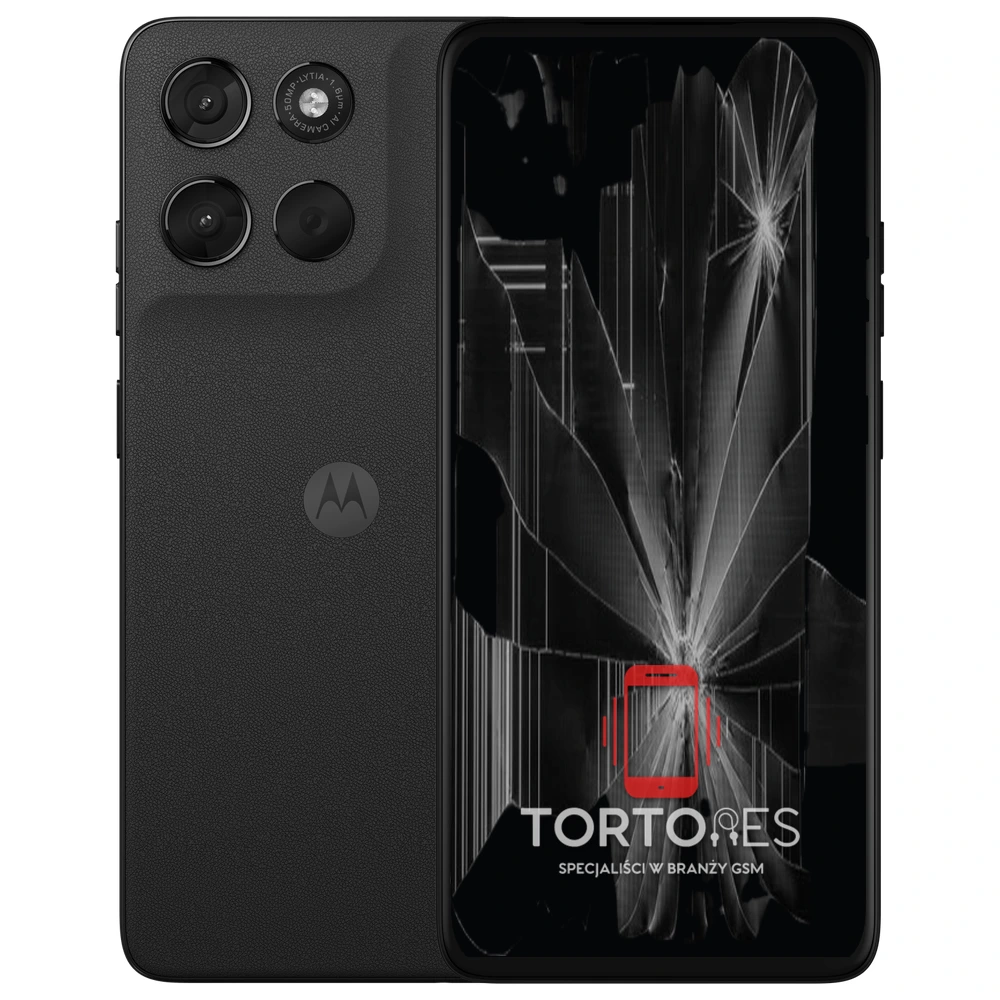 Motorola Moto G57 Power 5G z ilustracją pękniętego wyświetlacza - wymiana zbitego wyświetlacza