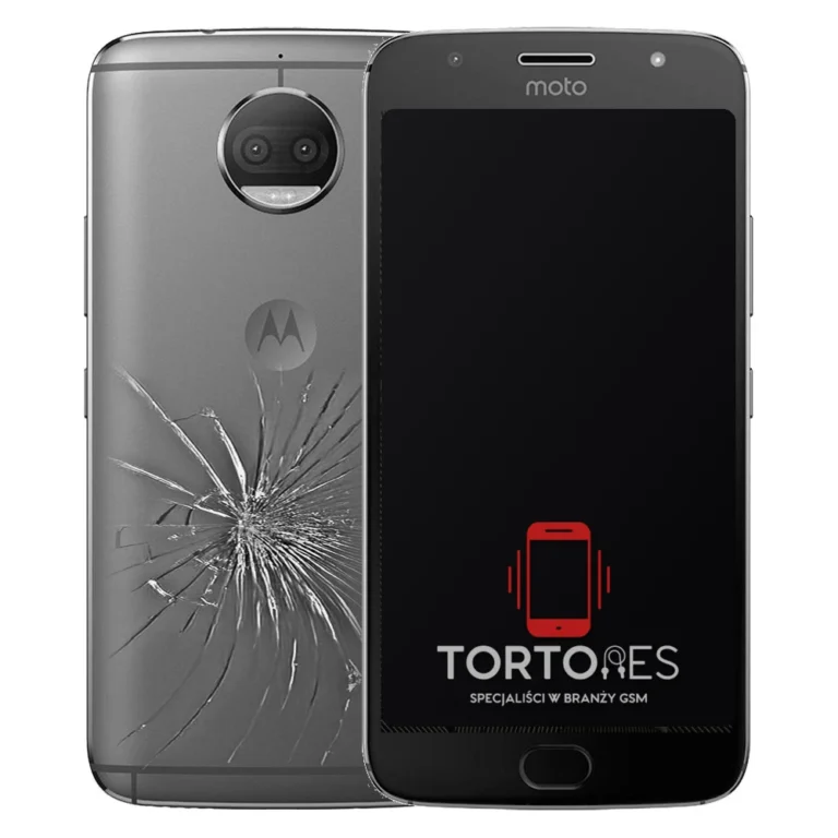 Motorola Moto G5S Plus z ilustracją pękniętej tylnej klapki - wymiana zbitej klapki