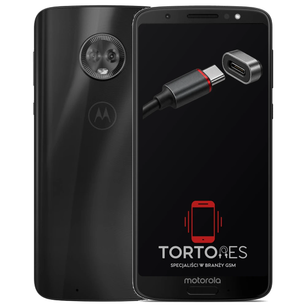 Motorola Moto G6 z ilustracją złącza ładowania - naprawa złącza ładowania