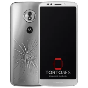 Motorola Moto G6 Play z ilustracją pękniętej tylnej klapki - wymiana zbitej klapki