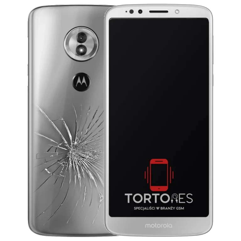 Motorola Moto G6 Play z ilustracją pękniętej tylnej klapki - wymiana zbitej klapki