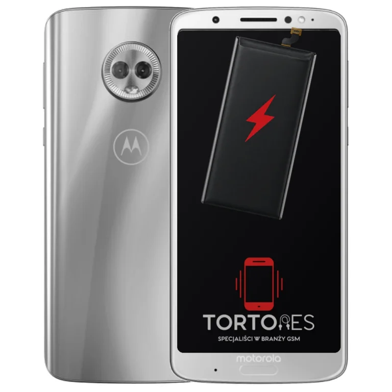 Motorola Moto G6 Plus z ilustracją baterii - wymiana baterii