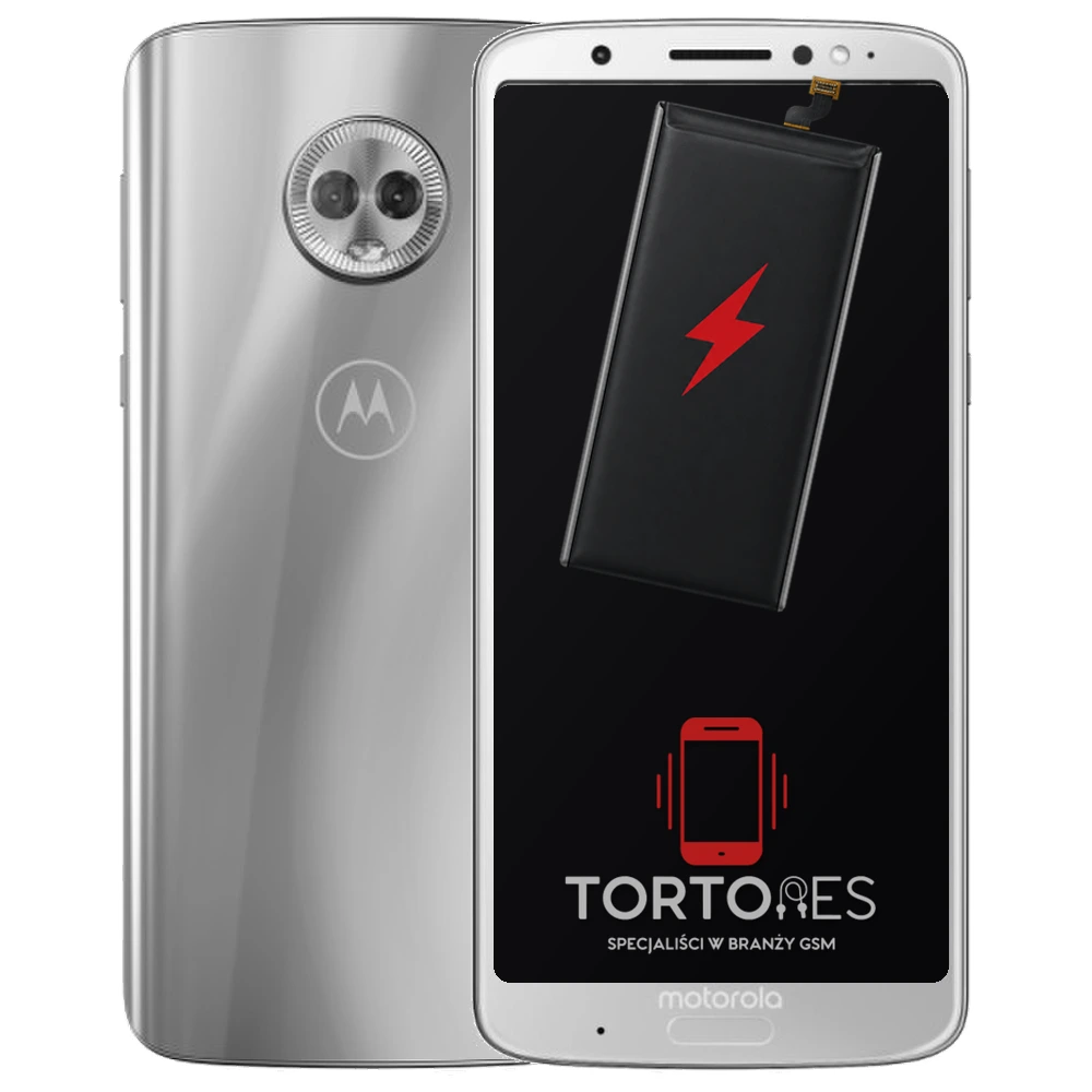 Motorola Moto G6 Plus z ilustracją baterii - wymiana baterii