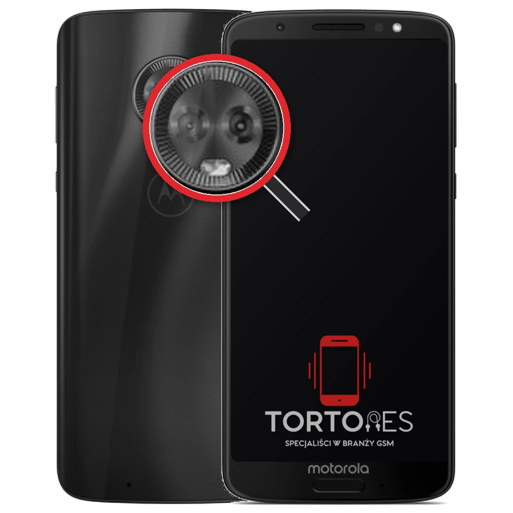 Motorola Moto G6 z lupą na tylnych aparatach - wymiana tylnej kamery