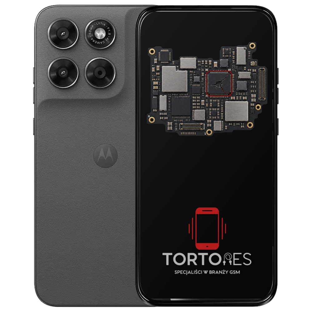 Motorola Moto G67 5G z ilustracją płyty głównej - naprawa płyty głównej