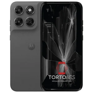 Motorola Moto G67 5G z ilustracją pękniętego wyświetlacza - wymiana zbitego wyświetlacza