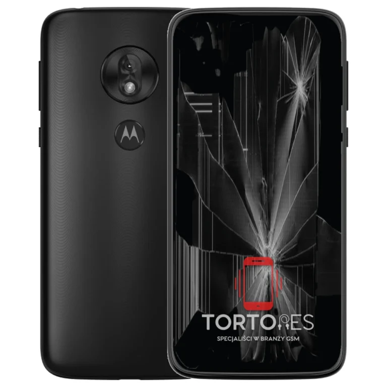 Motorola Moto G7 Play z ilustracją pękniętego wyświetlacza - wymiana zbitego wyświetlacza