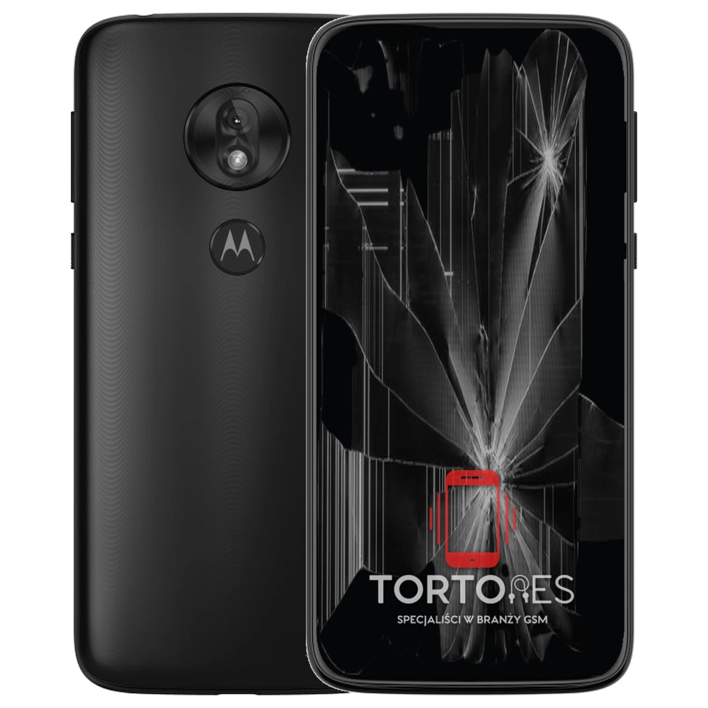 Motorola Moto G7 Play z ilustracją pękniętego wyświetlacza - wymiana zbitego wyświetlacza