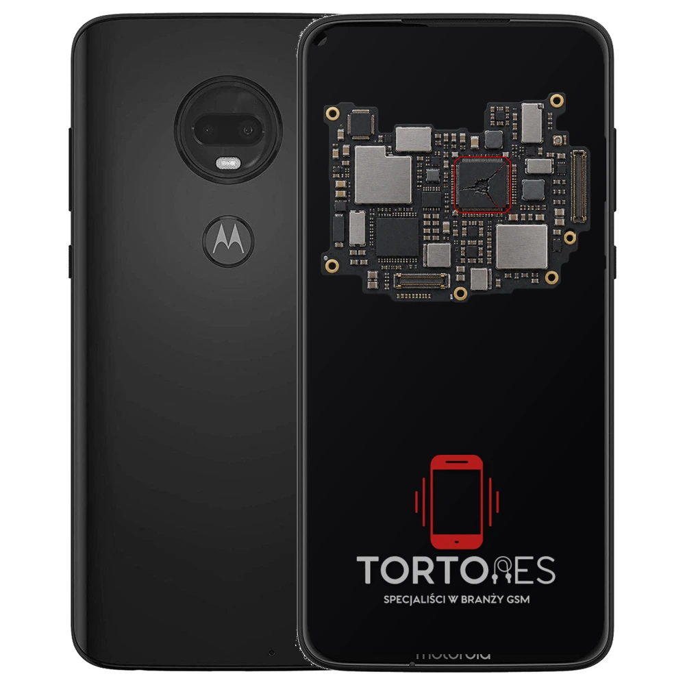 Motorola Moto G7 Plus z ilustracją płyty głównej - naprawa płyty głównej
