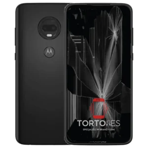 Motorola Moto G7 Plus z ilustracją pękniętego wyświetlacza - wymiana zbitego wyświetlacza