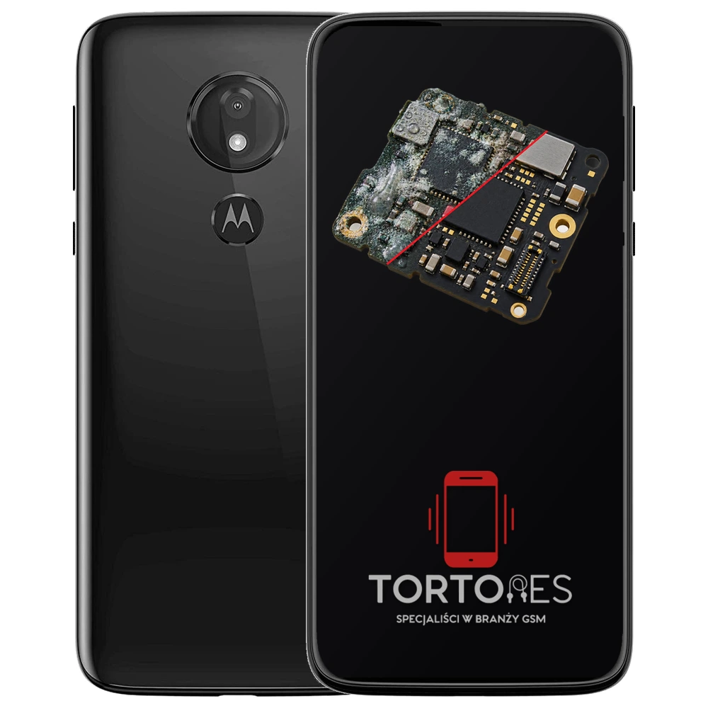 Motorola Moto G7 Power z ilustracją zalania - czyszczenie po zalaniu